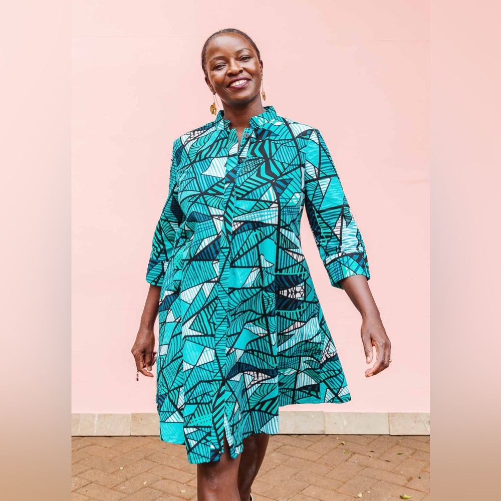 NWT Zuri 100% cotton Midi dress XL  “A-cute Angle”